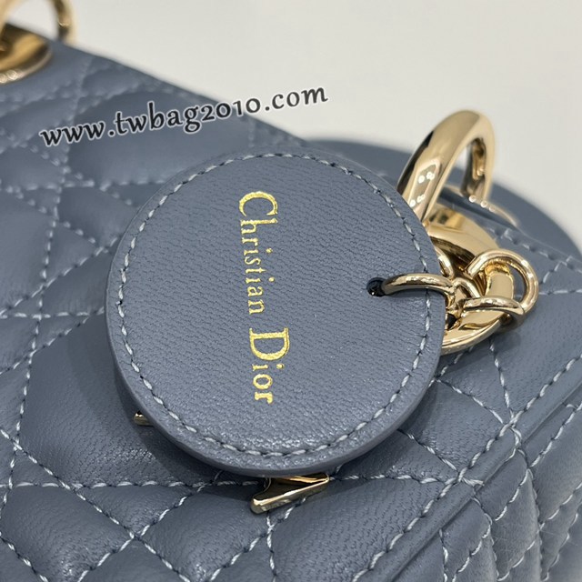 Dior专柜新款Lady女包迪奥高仿原单雾霾蓝Classic Lady戴妃包三格手提女包 djfk1420